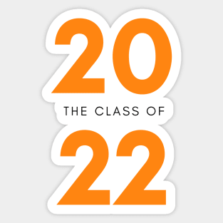 Class Of 2022 Graduate. Simple Typography Orange Graduation 2022 Design. Sticker